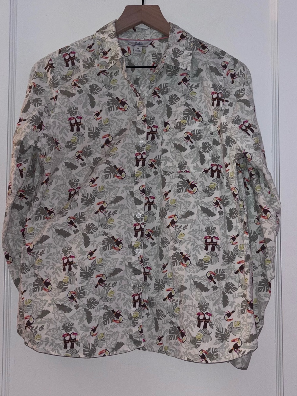 Croft & Barrow Toucan Button Down Blouse